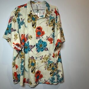 Shimmashah Men’s Short Sleeve Button Up Modern Hawaiian Style— XXXL